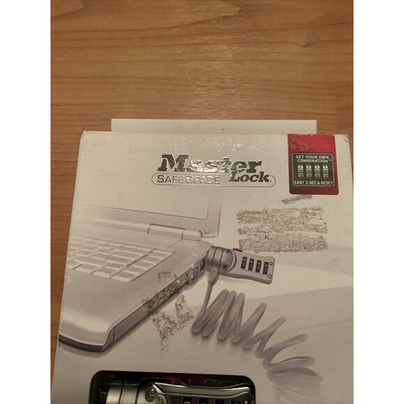 Master Lock Safe Space Computer Laptop PC Combination Steel Cable Chain - Picture 2 of 7